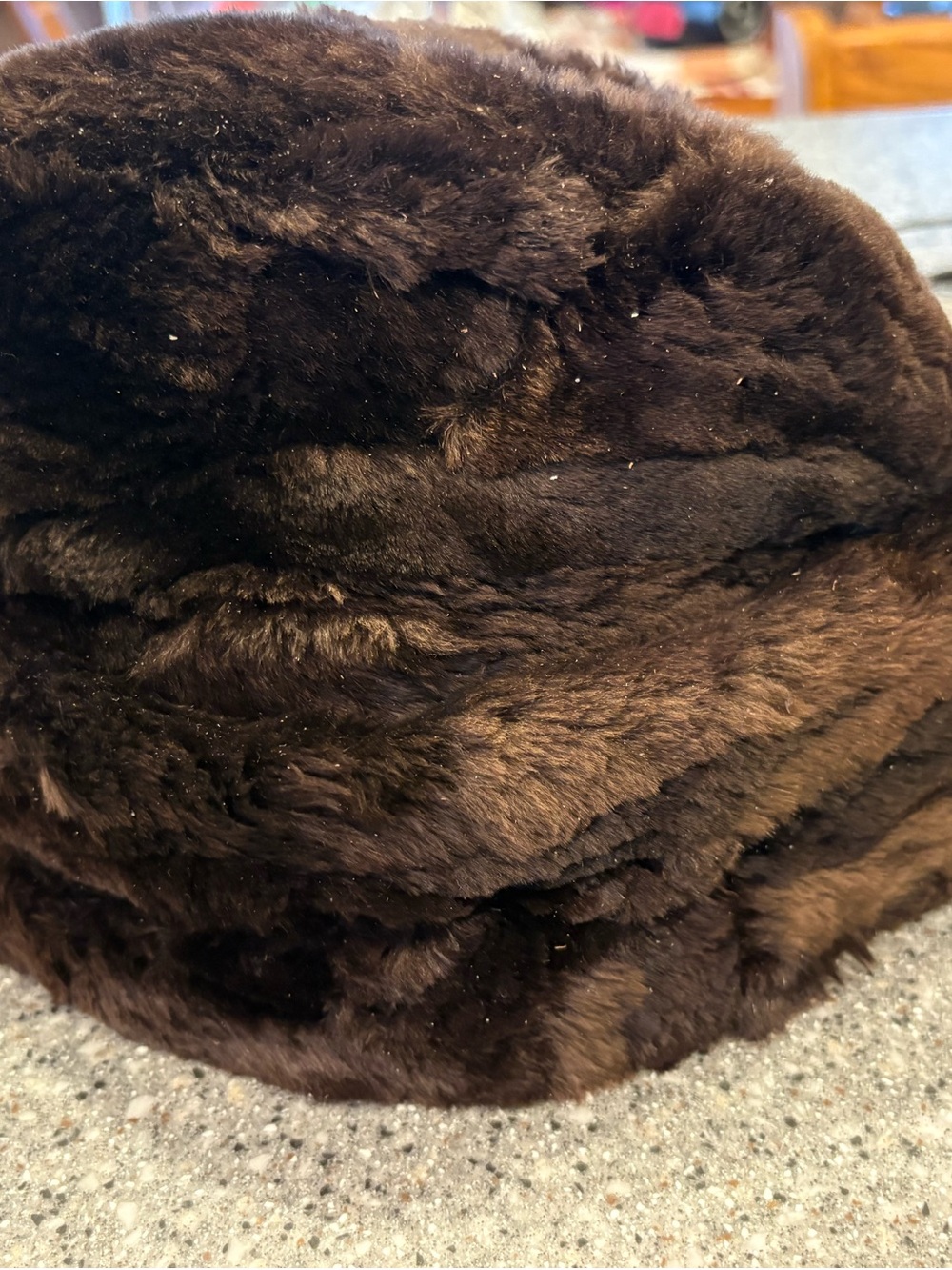 Plush Dark Brown Dyed Beaver Fur Men's Winter Hat